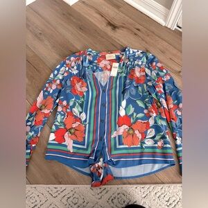 Maeve by Anthropologie Tie Front Blouse